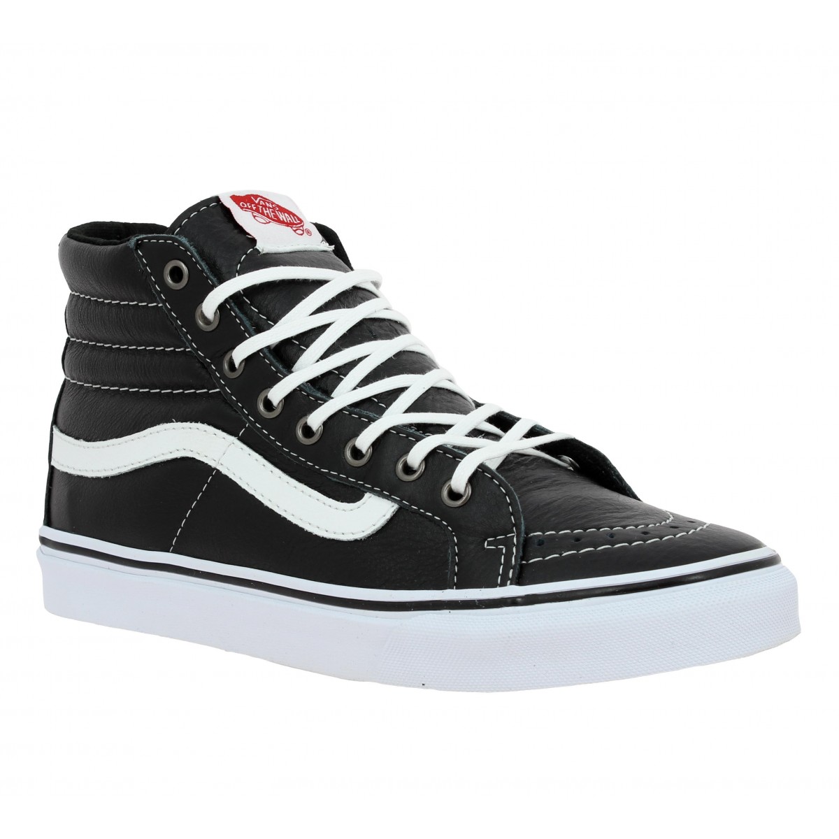 vans femme cuir noir