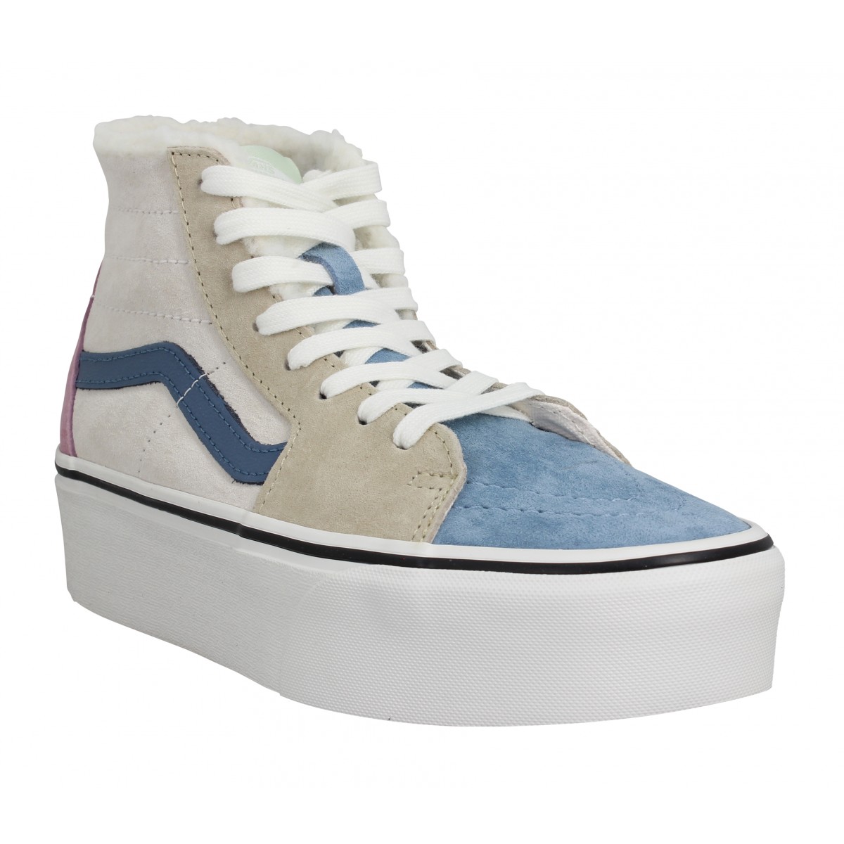 Baskets VANS SK8 Hi Tapered Stack suede Femme Sherpa Multi