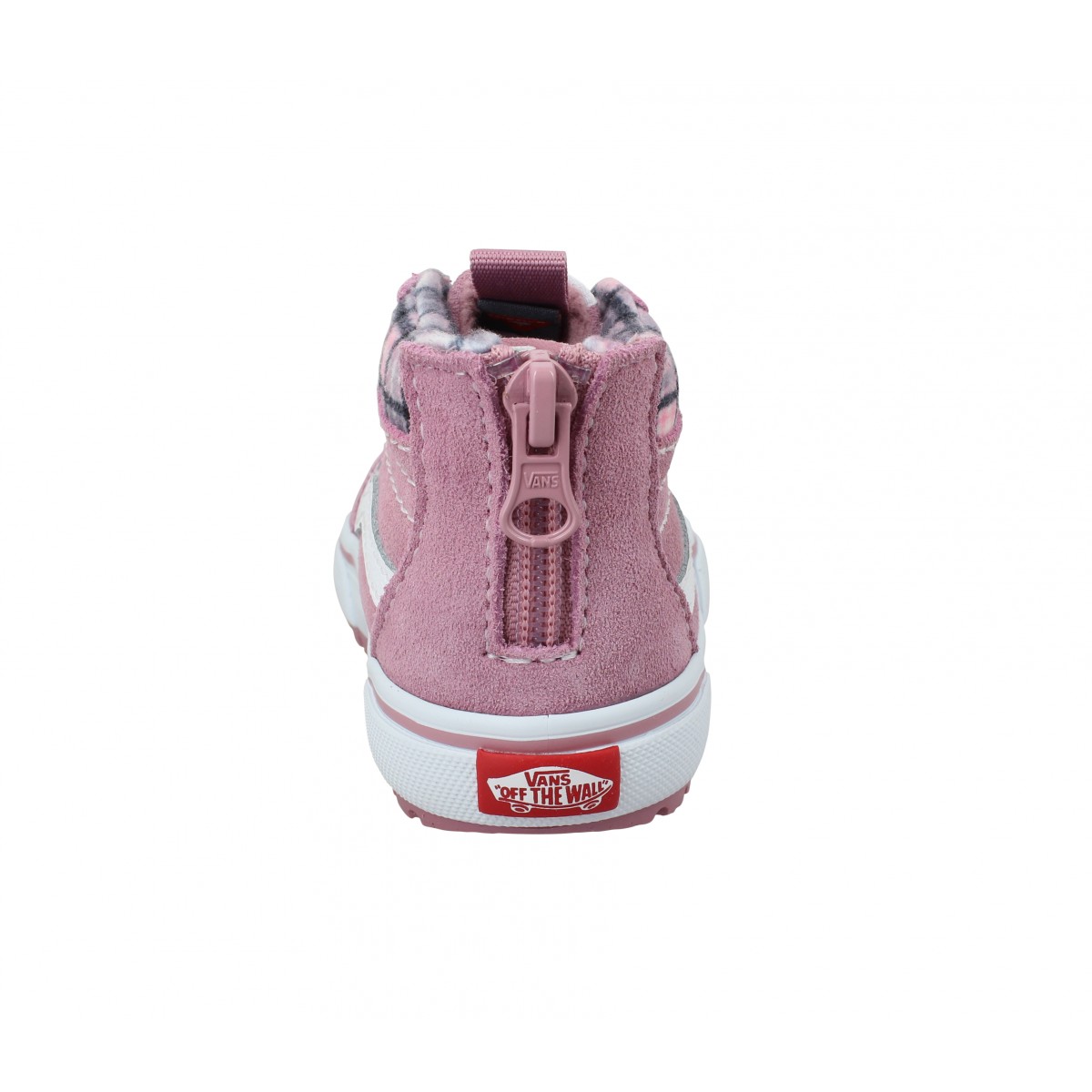 Chaussures Vans sk8 hi zip mte velours enfant lilas plaid enfants
