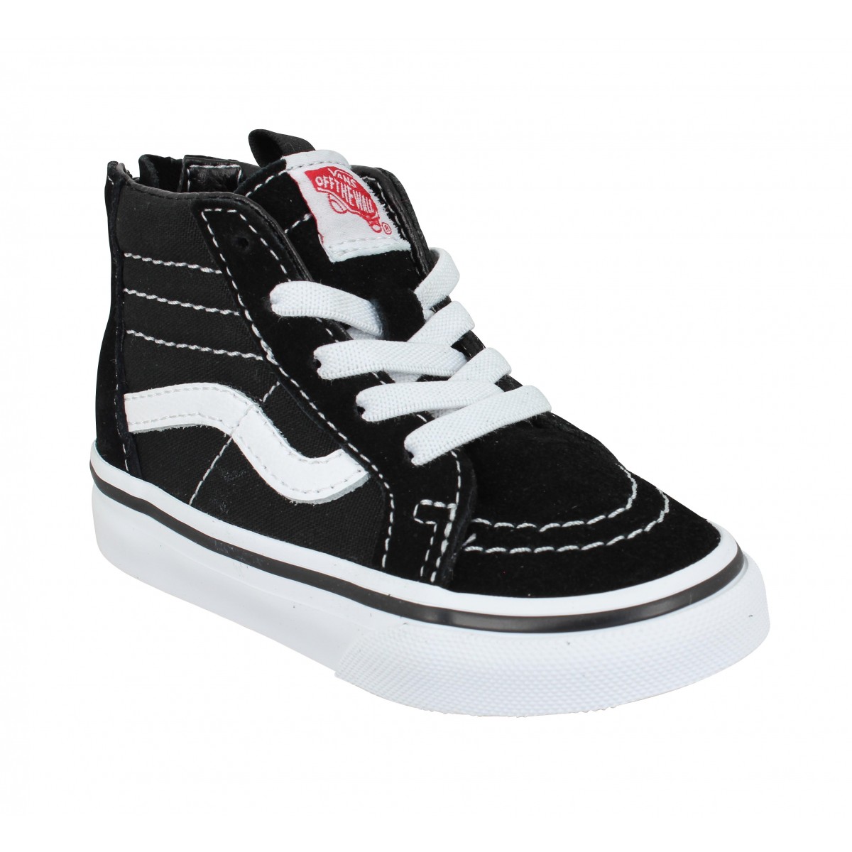 Baskets VANS SK8 Hi Zip velours toile Enfant Noir