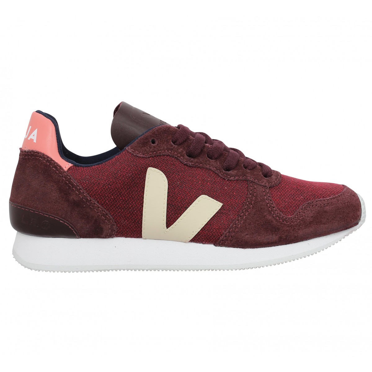 Chaussures Veja holiday cuir textile femme bordeaux femme | Fanny chaussures