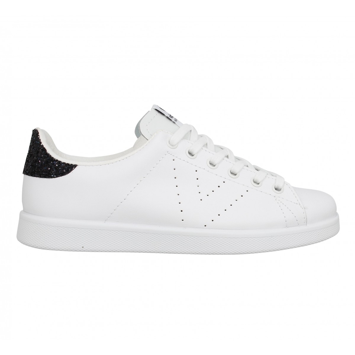 VICTORIA 12541 cuir Femme Blanc + Noir