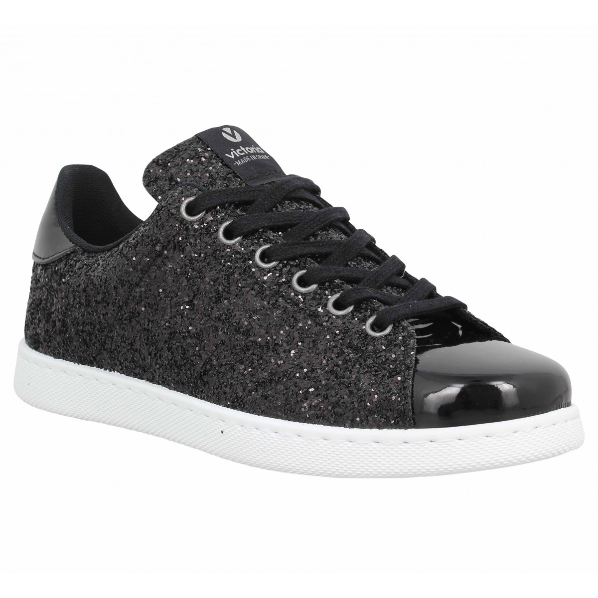 Baskets VICTORIA 12558 glitter Femme Noir