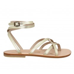 Chaussures Spartiates phoceennes 37 Or Cuir Fanny chaussures