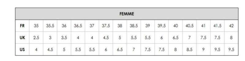 equivalence taille uk