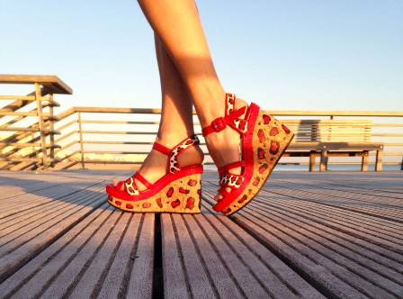 sandales rouges vernies